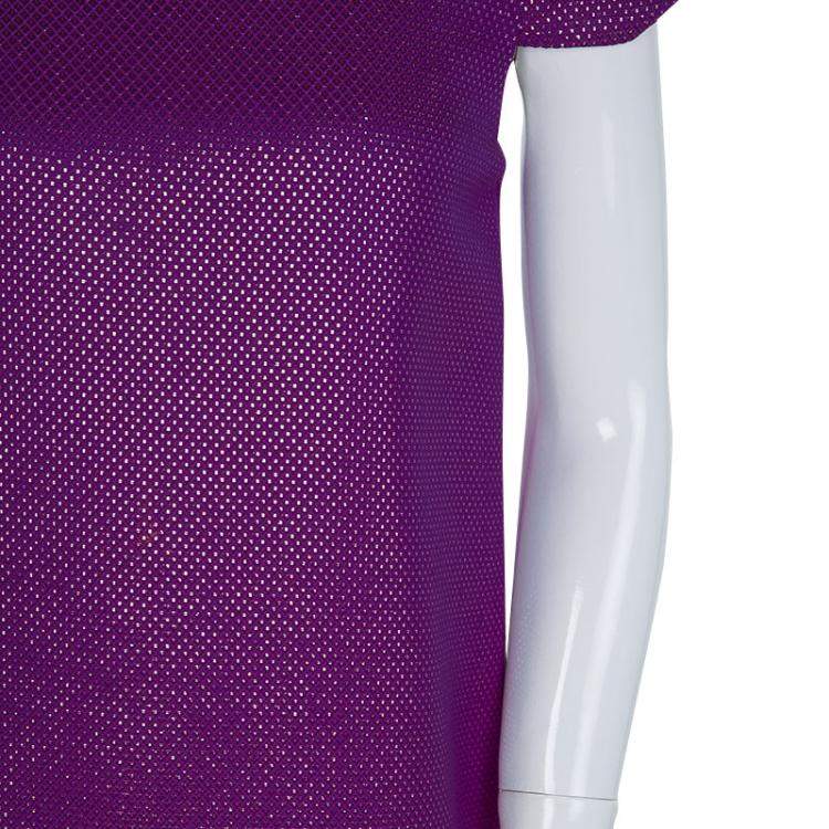 Pre Owned Gucci Purple Brocade Cap Sleeve Dress 8 Yrs