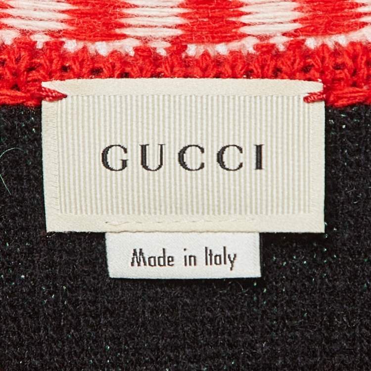 Pre Owned Gucci Green Intarsia Wool Knit Sweater Dress 8Y