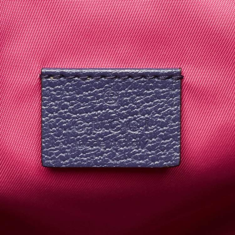 Pre Owned Gucci Pink/Blue GG Canvas and Leather Backpack