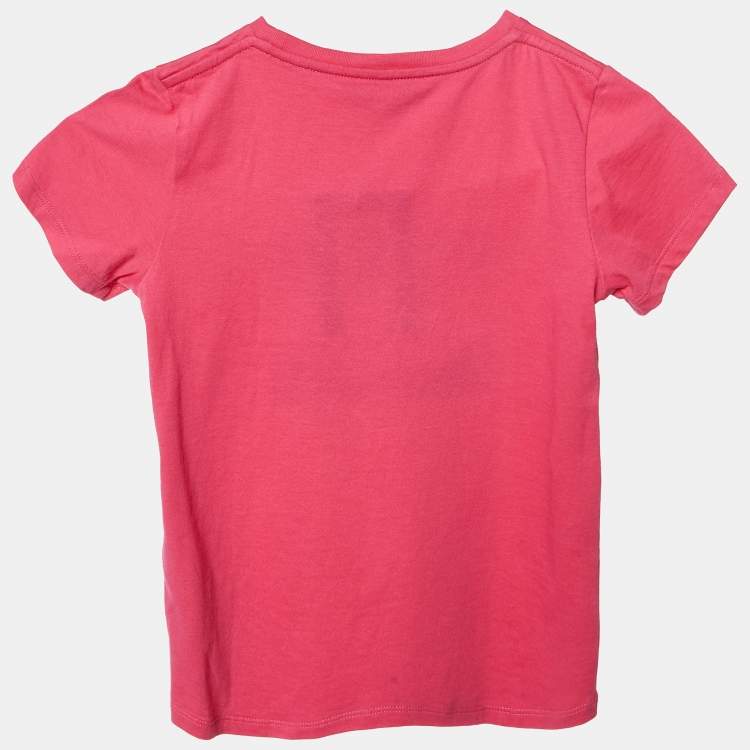 Pre Owned Gucci Kids Pink Logo Print Cotton T-Shirt 5Yrs