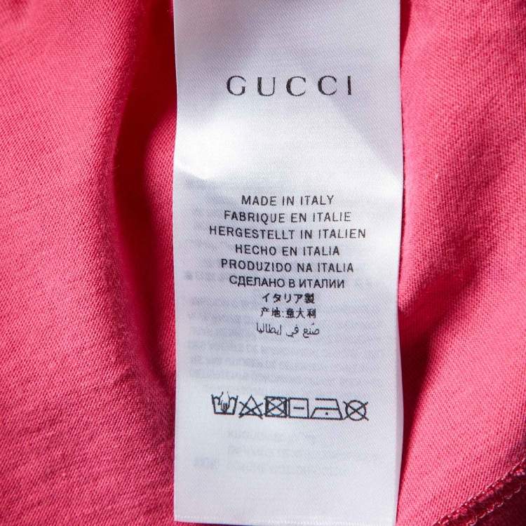 Pre Owned Gucci Kids Pink Logo Print Cotton T-Shirt 5Yrs