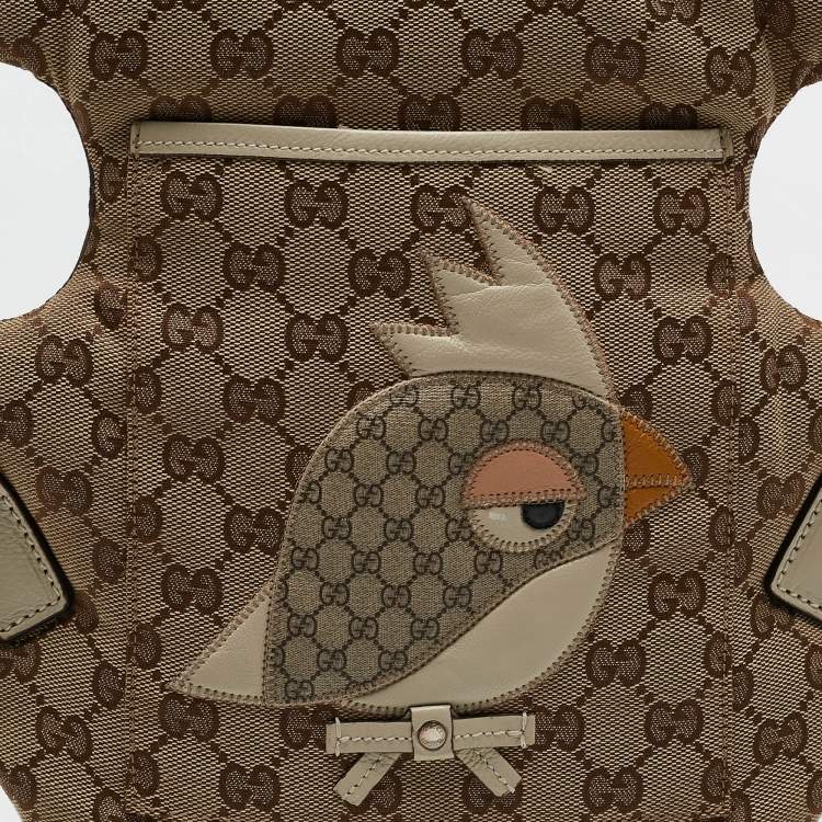 Pre Owned Gucci Beige GG Canvas and Leather Zoo Patch Baby Carrier