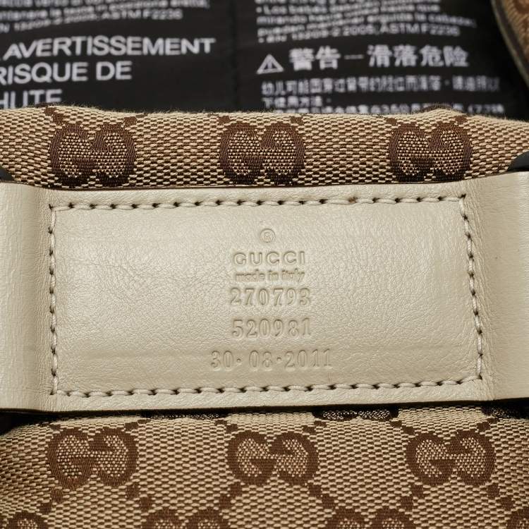 Pre Owned Gucci Beige GG Canvas and Leather Zoo Patch Baby Carrier