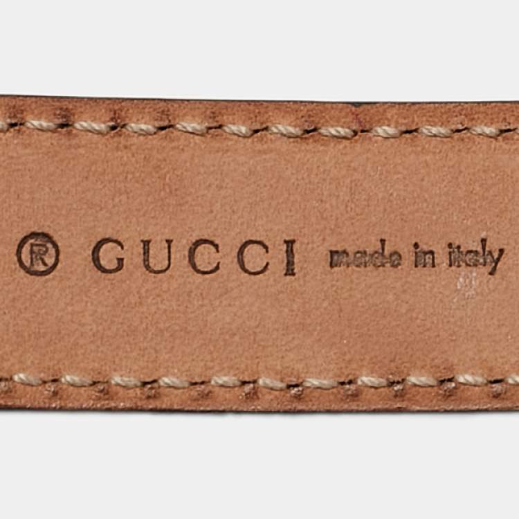 Pre Owned Gucci Black Guccissima Leather Interlocking G Buckle Belt L