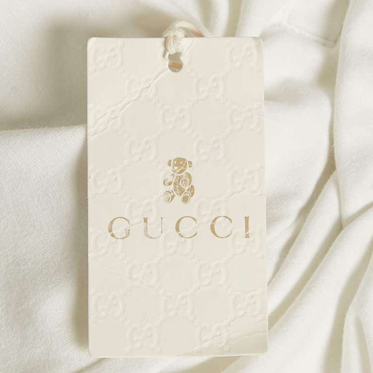 Pre Owned Gucci Kids White Web Trim Waistband Cotton Joggers 8 Yrs 