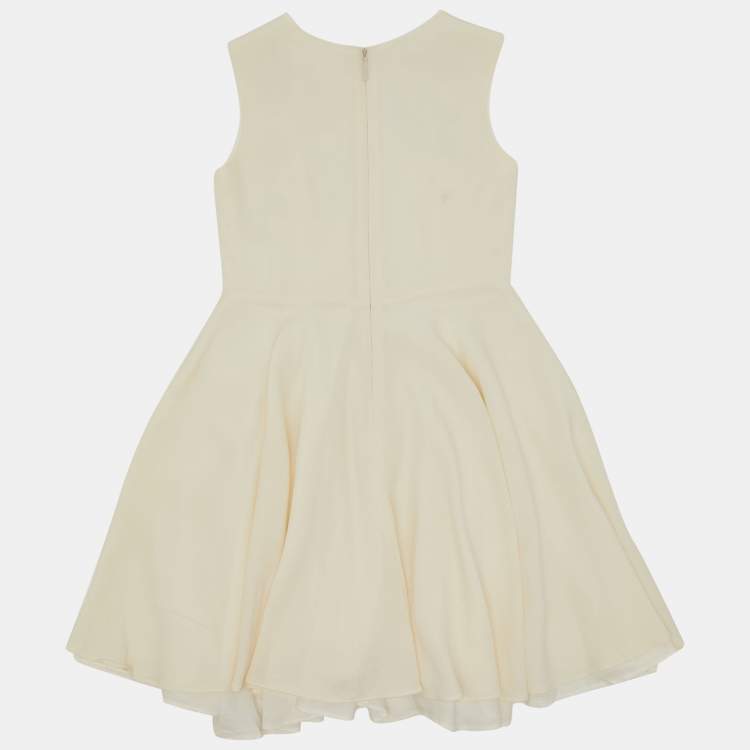 Pre Owned Gucci Cream Silk Floral Embroidered Dress Size 5 Yrs