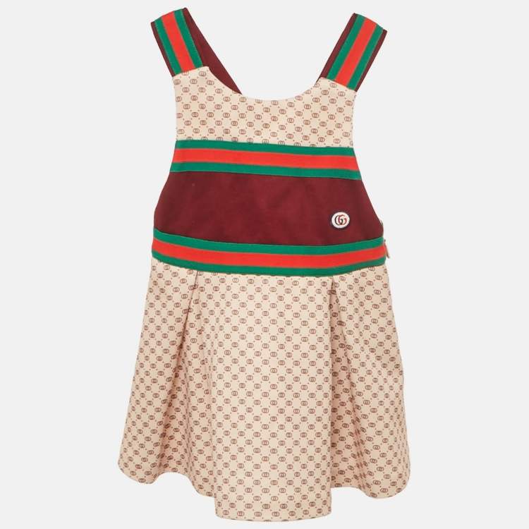 Pre Owned Gucci Kids GG Monogram Technical Jersey Dress 12-18M