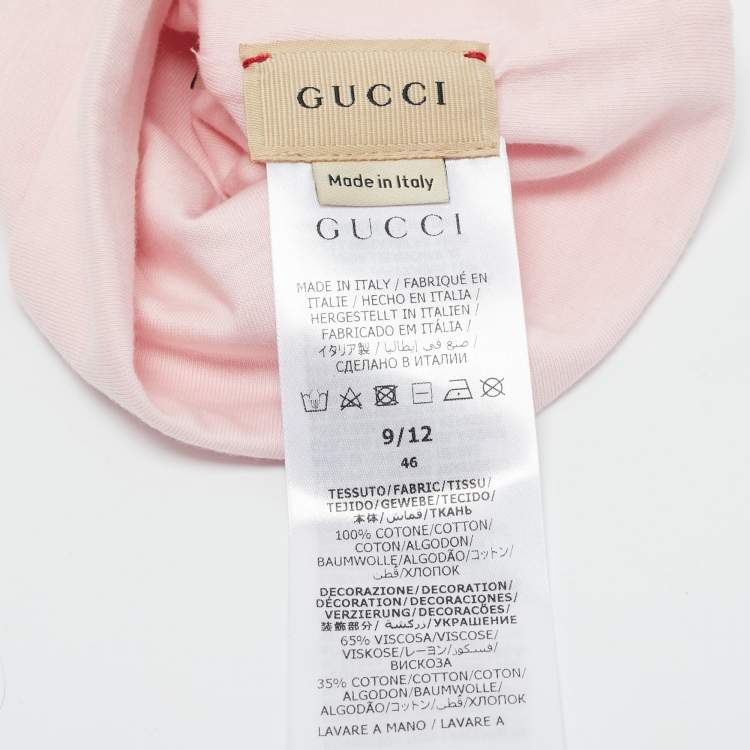 Pre Owned Gucci Pink Baby Cotton Blend Beanie Hat 9-12M