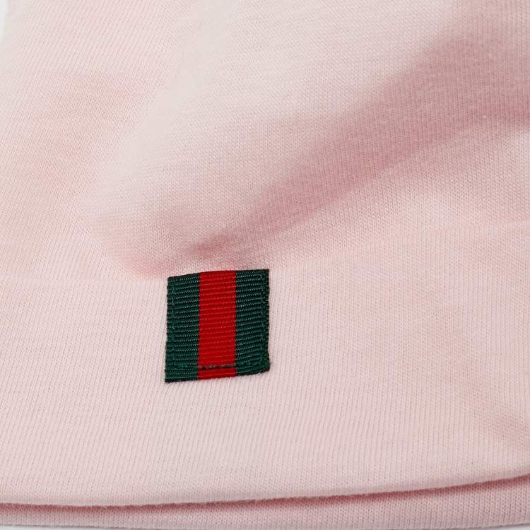 Pre Owned Gucci Pink Baby Cotton Blend Beanie Hat 9-12M