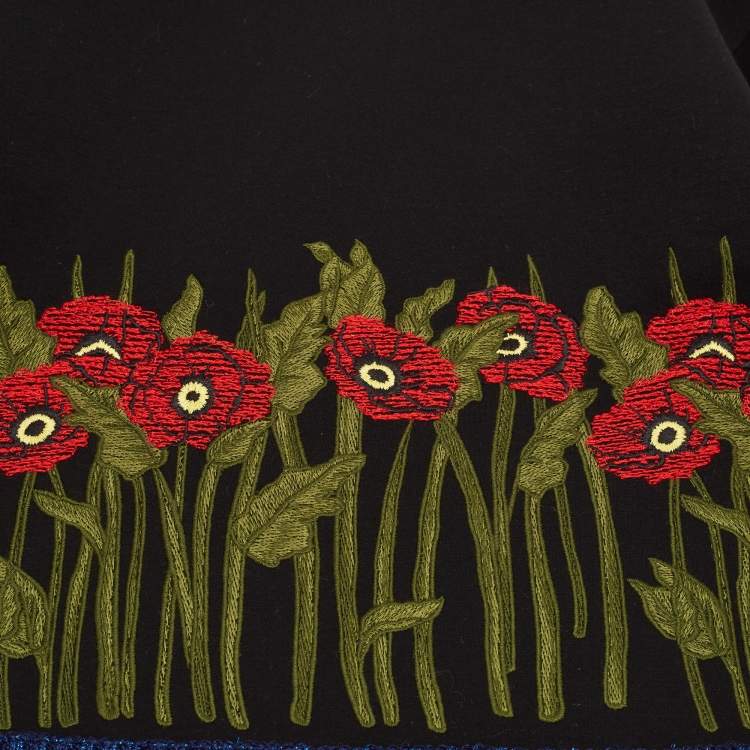 Pre Owned سويت شيرت ق طن مطرز بالزهور أسود غوتشي للأطفال 6 سنوات