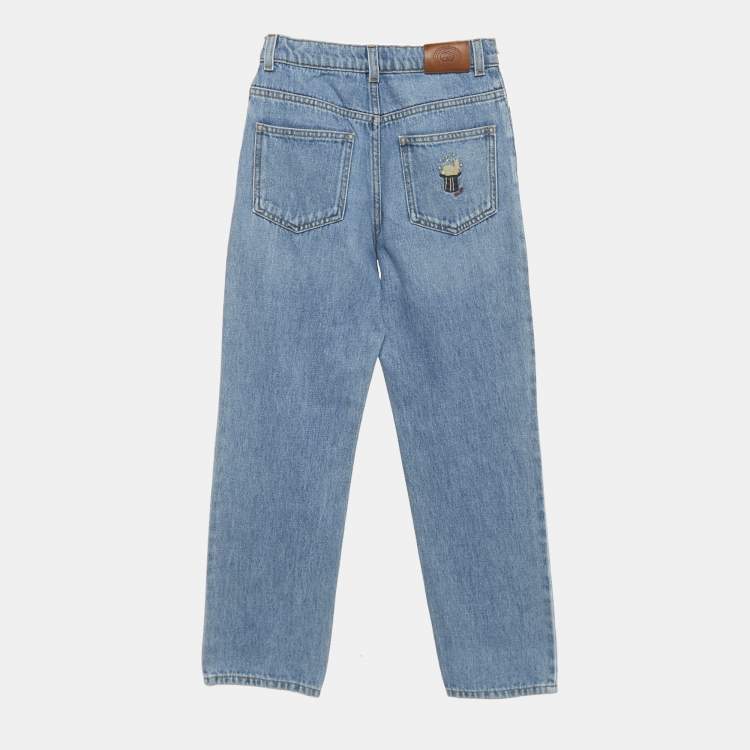 Pre Owned Gucci Kids Blue Denim Regular Fit Jeans 8Yrs/Waist 24"