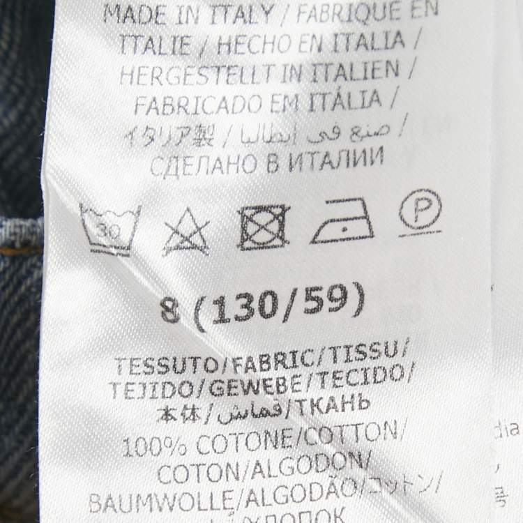 Pre Owned Gucci Kids Blue Denim Regular Fit Jeans 8Yrs/Waist 24"