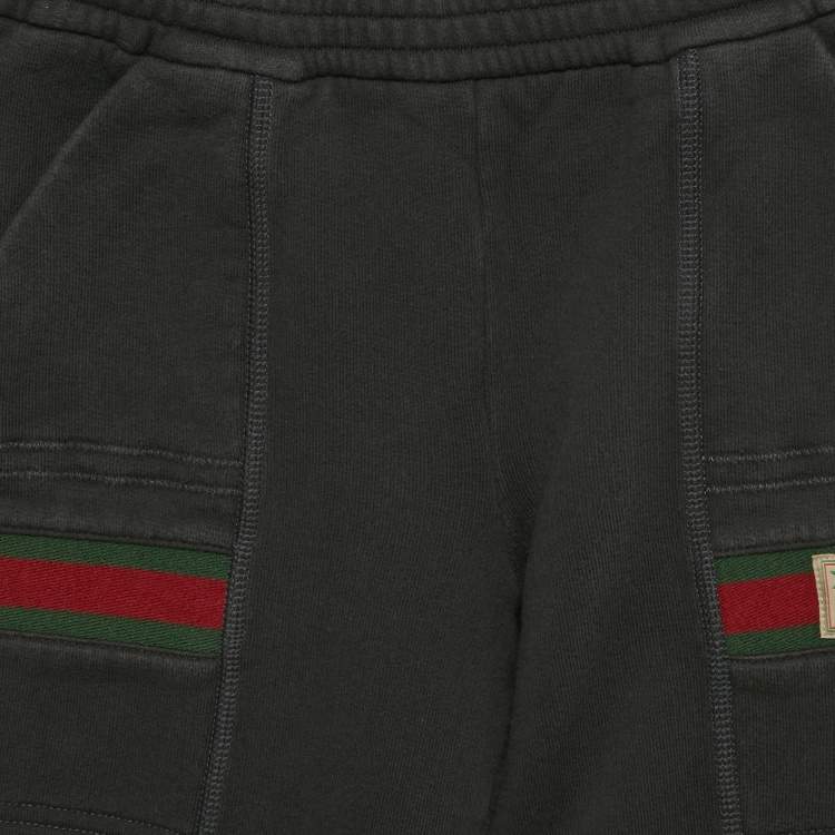 Pre Owned Gucci Kids Green Web Trim Cotton Sweatshirt and Sweatpants 8Yrs