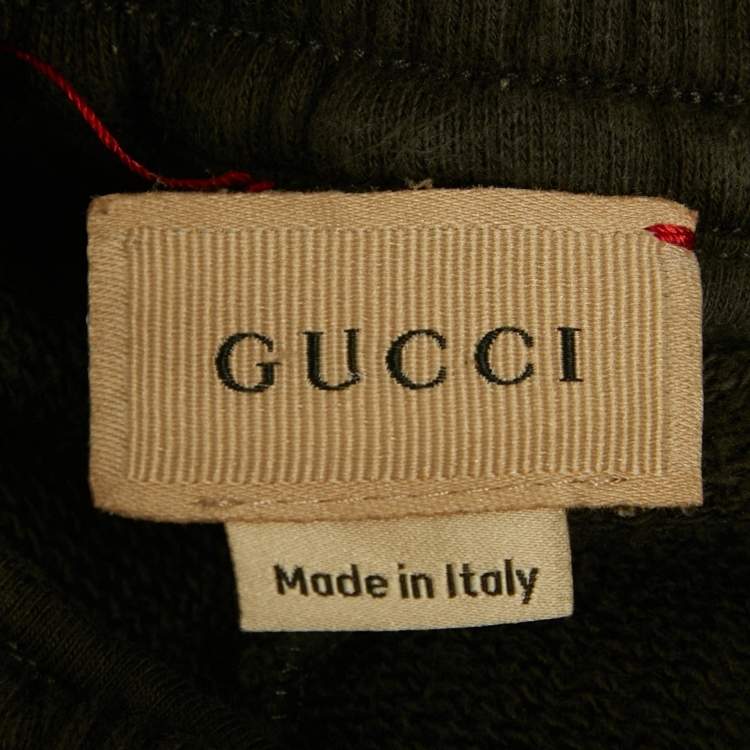 Pre Owned Gucci Kids Green Web Trim Cotton Sweatshirt and Sweatpants 8Yrs