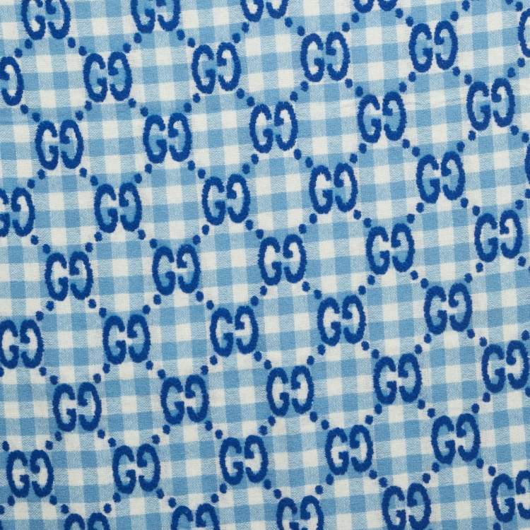مملوكة مسبقًا Gucci Blue GG Checks Wool Blanket 