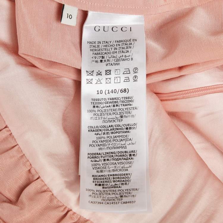 مملوكة مسبقًا فستان غوتشي للأطفال زهري بياقة لامعة اصطناعية 10 سنوات