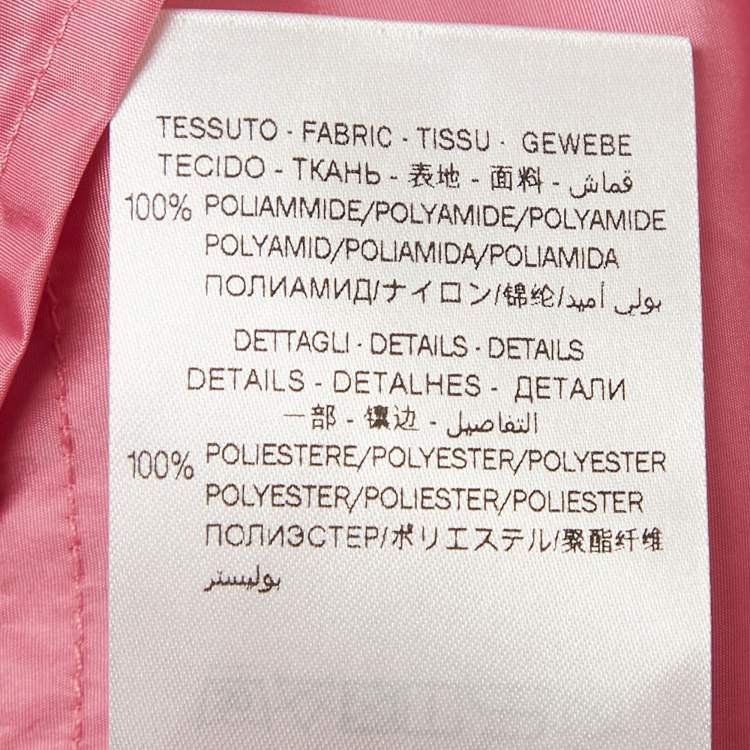 Pre Owned Gucci Kids Pink GG Print Nylon Wed Trim Jacket 8Yrs