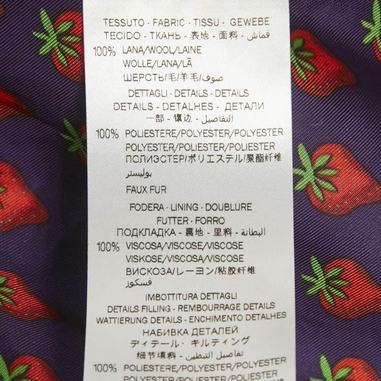 Pre Owned Gucci Yellow/Green Checks Wool and Faux Fur Trim Jacket 10Yrs