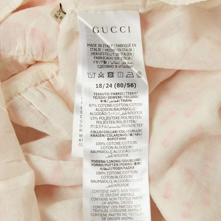 Pre Owned Gucci Kids White Jacquard Cotton Dress 18/24M