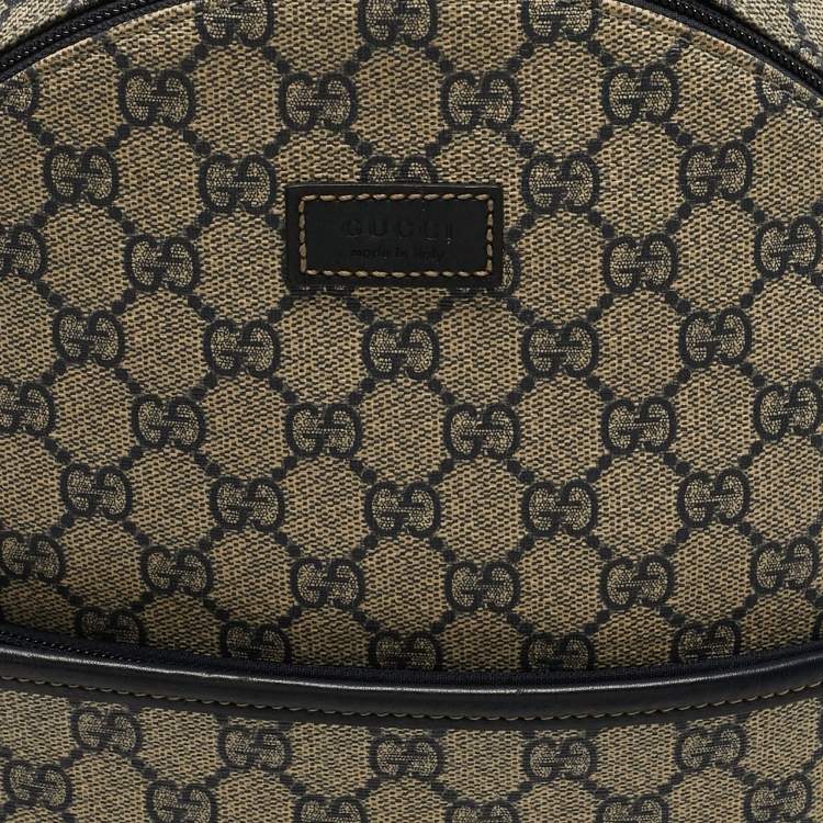 Pre Owned حقيبة ظهر غوتشي من قماش GG سوبرم ب لون كحلي/بيج