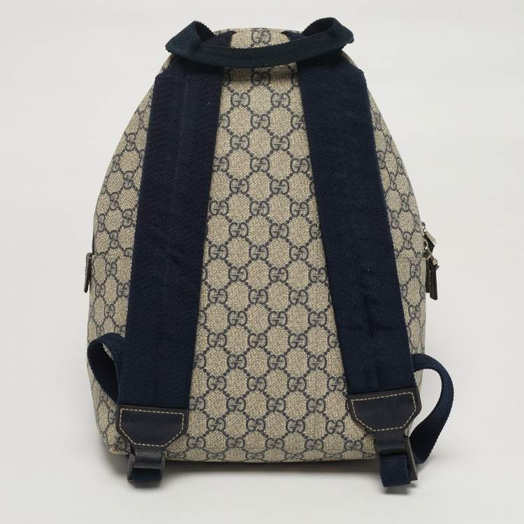 Pre Owned حقيبة ظهر غوتشي من قماش GG سوبرم ب لون كحلي/بيج