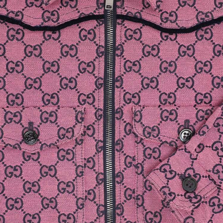 Pre Owned Gucci Pink GG Jacquard Bomber Jacket 4 Years