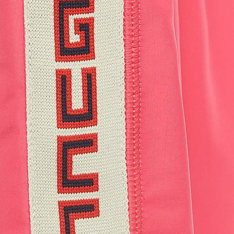 مملوكة مسبقًا Gucci Neon Pink Logo Tape Detail Leggings (10 Yrs)