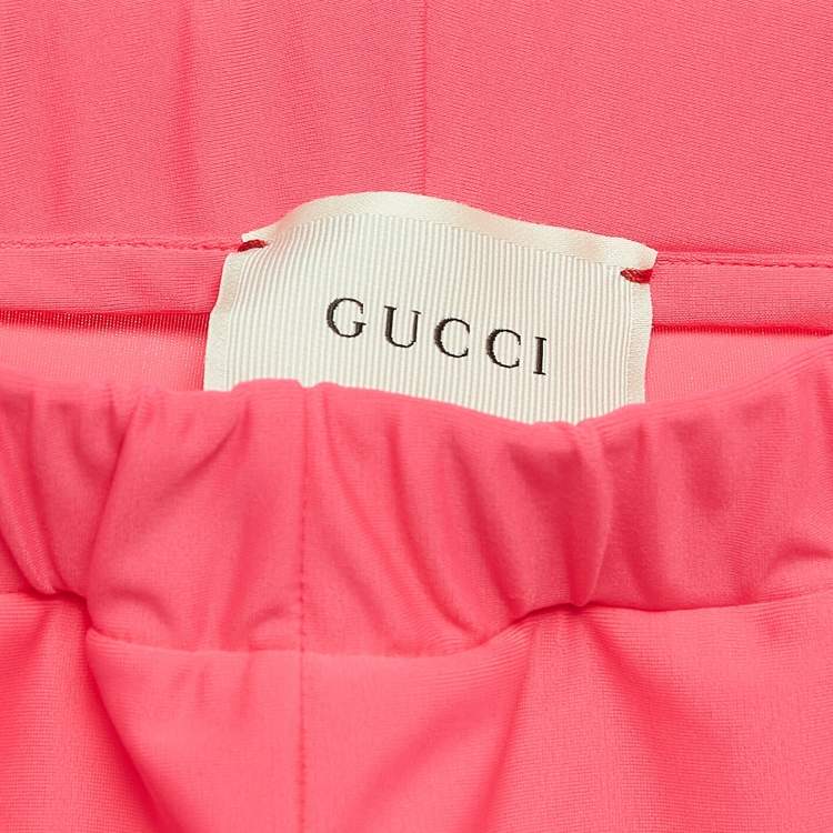 مملوكة مسبقًا Gucci Neon Pink Logo Tape Detail Leggings (10 Yrs)
