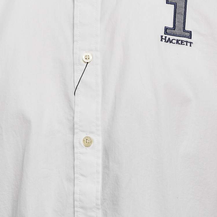 Pre Owned Hackett White Cotton Full Sleeve Button Front Shirt 15-16 Yrs