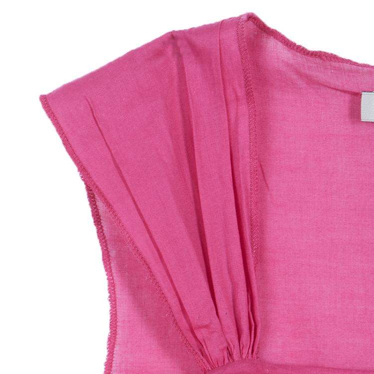 Pre Owned Gaultier Junior Pink Tiered Sleeveless Cotton Dress 8 Yrs
