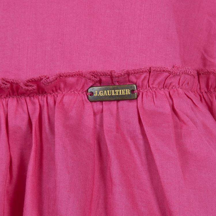 Pre Owned Gaultier Junior Pink Tiered Sleeveless Cotton Dress 8 Yrs