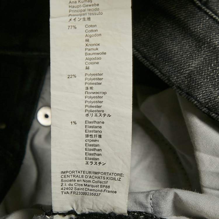 Pre Owned Kenzo Kids Grey Denim Skinny Jeans 10 Yrs Waist 22"