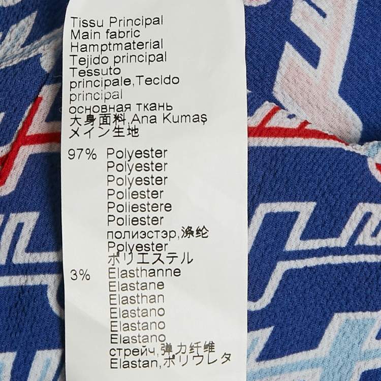 Pre Owned Kenzo Kids Royal Blue Printed Crepe Pants 8 Yrs