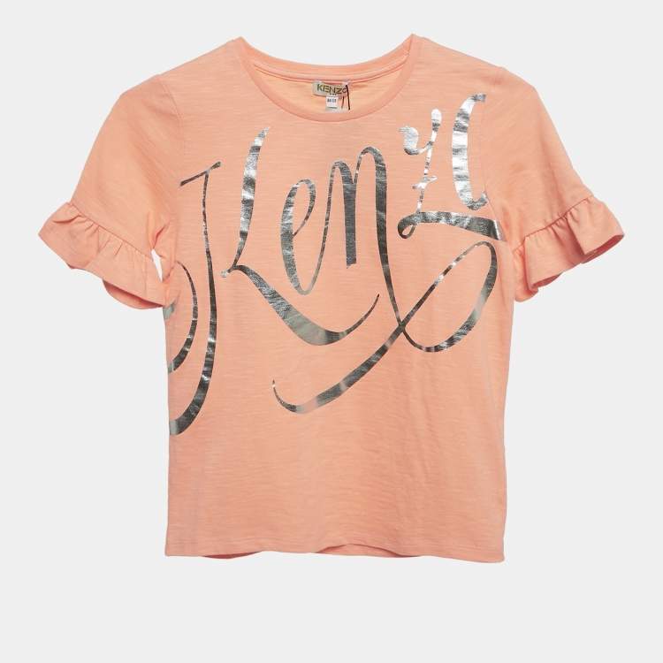 Pre Owned Kenzo Kids Orange Jersey Janette T-Shirt 8 Yrs 