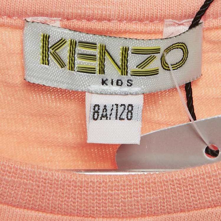 Pre Owned Kenzo Kids Orange Jersey Janette T-Shirt 8 Yrs 