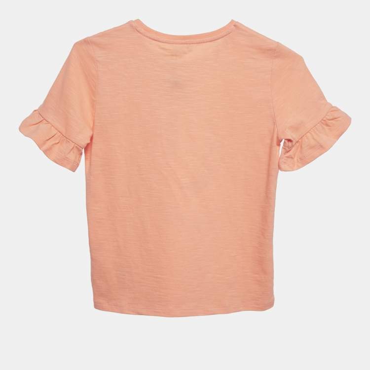 Pre Owned Kenzo Kids Orange Jersey Janette T-Shirt 8 Yrs 