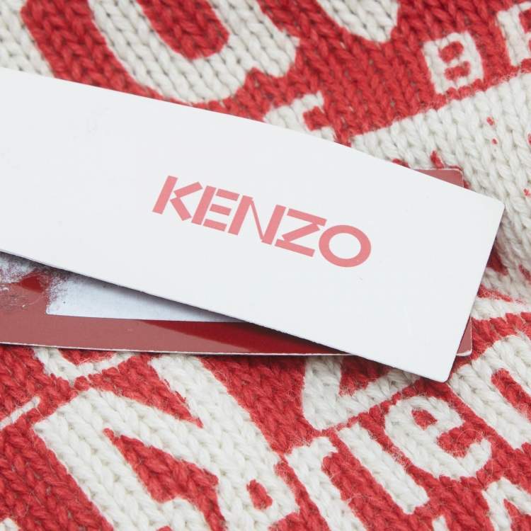 Pre Owned Kenzo Burgundy Logo Printed Cotton Knit Cardigan 12 Years