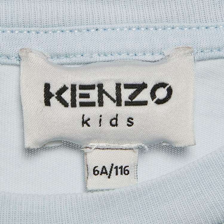 Pre Owned Kenzo Kids Tiger Logo Print Jersey T-Shirt 6 Yrs 