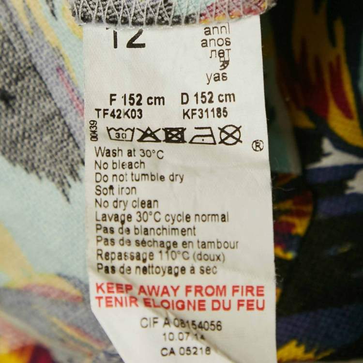 Pre Owned Kenzo Kids Multicolor Printed Cotton Sleeveless Dress 12 Yrs