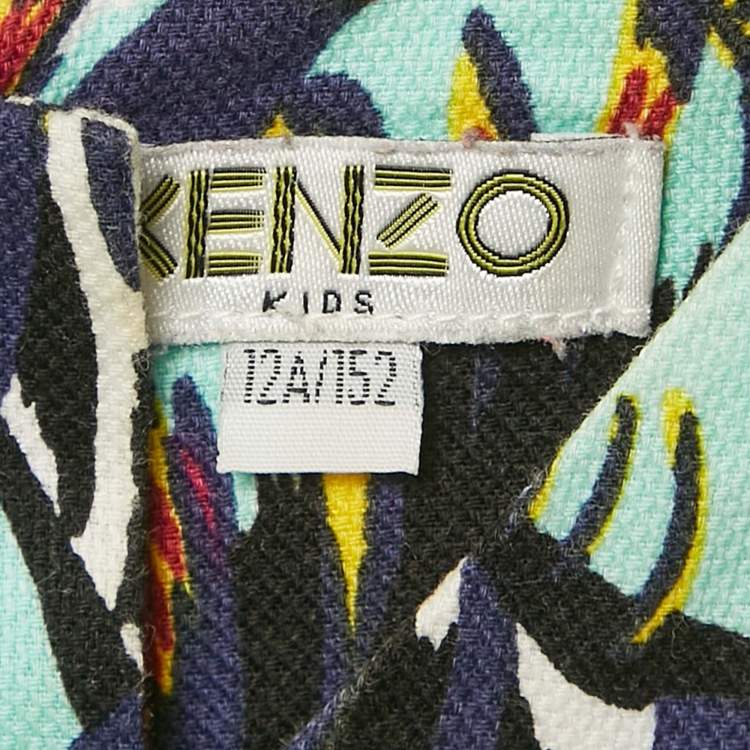 Pre Owned Kenzo Kids Multicolor Printed Cotton Sleeveless Dress 12 Yrs