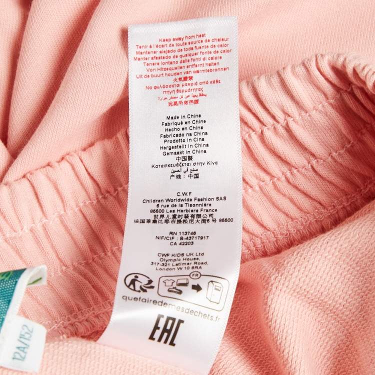 Pre Owned Kenzo Pink Logo Embroidered Cotton Knit Shorts 12 Yrs