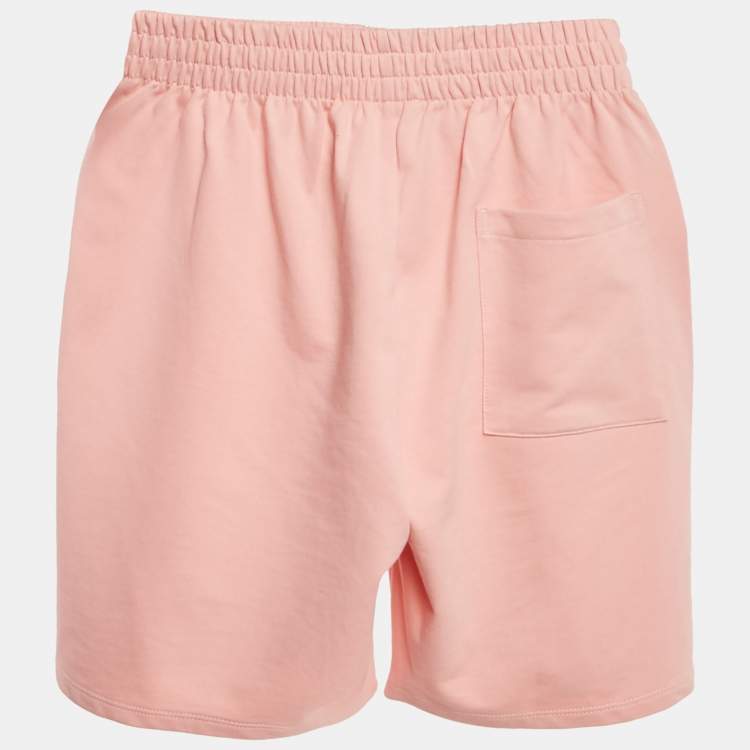 Pre Owned Kenzo Pink Logo Embroidered Cotton Knit Shorts 12 Yrs