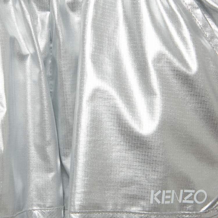 Pre Owned Kenzo Kids Metallic Coated Synthetic Drawstring Shorts 6Yrs