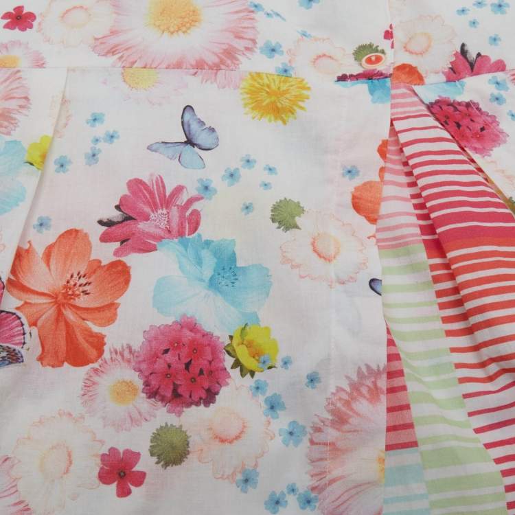 Pre Owned Kenzo Kids Multicolor Floral Print Cotton Dress 12Yrs