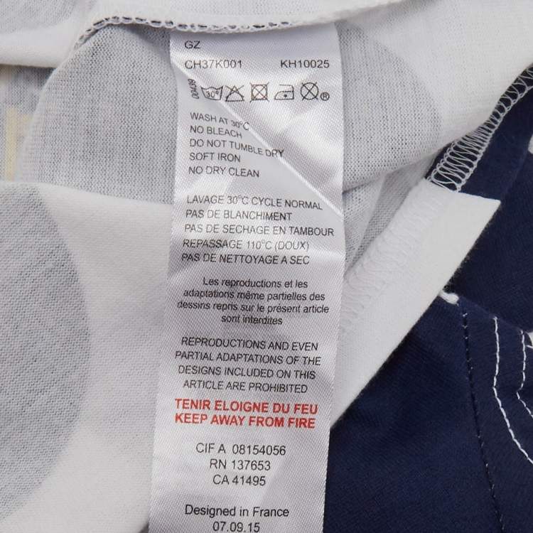 Pre Owned Kenzo Kids White/Blue Polka Dots Print Cotton Top 4Yrs