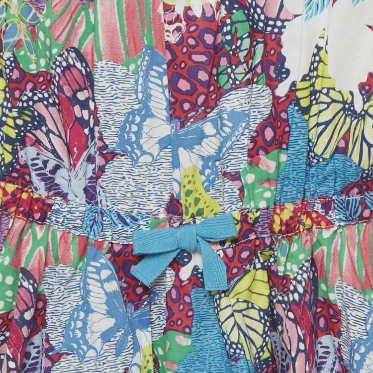 Pre Owned Kenzo Kids Multicolor Floral Print Cotton Dress 12Yrs