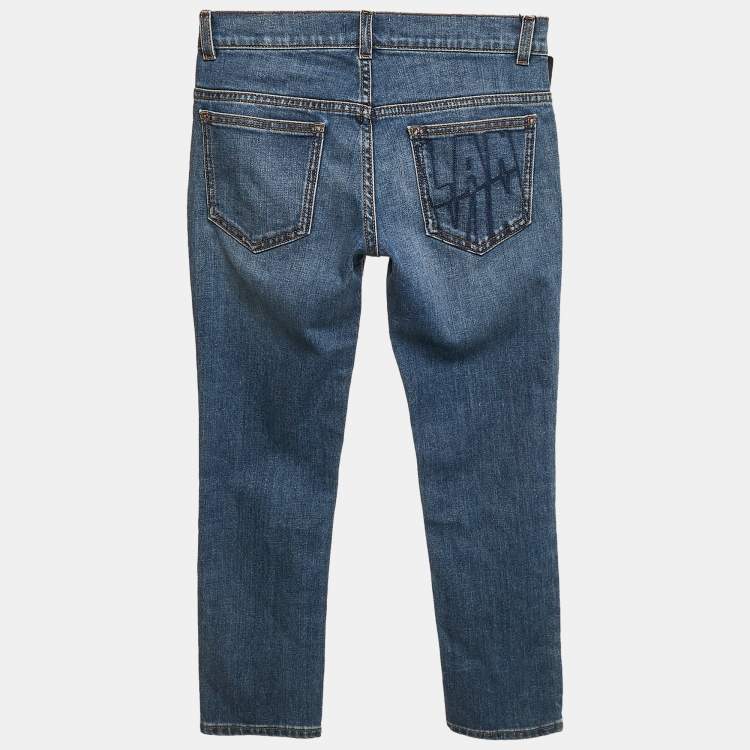 Pre Owned Lanvin Kids Blue Denim Jeans 10 Yrs Waist 26"