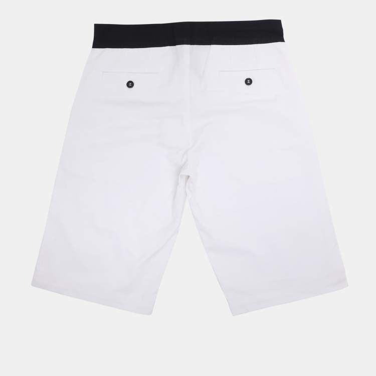 Pre Owned Lanvin White Bermudas Stretch Cotton Shorts 10 Yrs