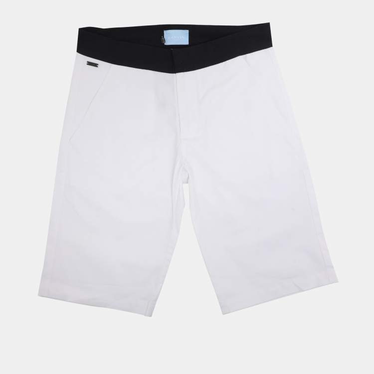 Pre Owned Lanvin White Bermudas Stretch Cotton Shorts 10 Yrs