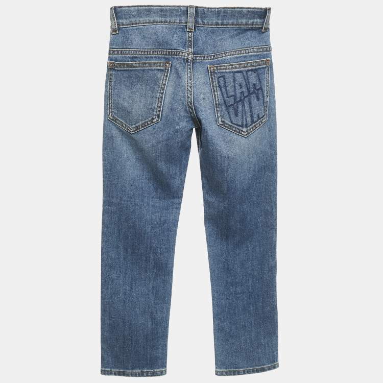 Pre Owned Lanvin Kids Blue Denim Skinny Jeans 8 Yrs Waist 22'
